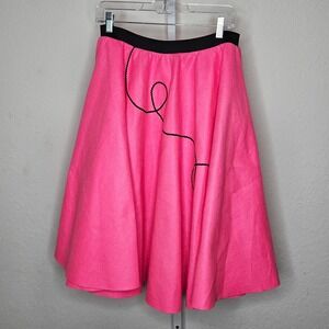 Hip Hop 50s Shop Pink Poodle Skirt Womens Retro 1950s Sock Hop Costume L XL